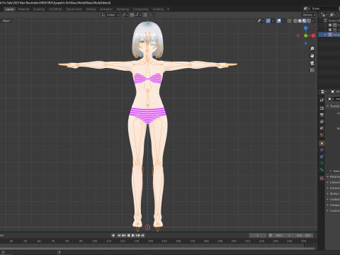 Eyepatch Girl Base Model 3D-Modell