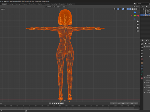 Eyepatch Girl Base Model 3D-Modell