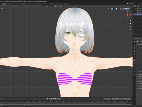 Eyepatch Girl Base Model 3D-Modell