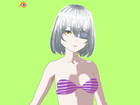 Eyepatch Girl Base Model 3D 模型