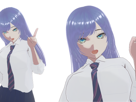 Hot Anime School Teacher Fully Rigged Model 3D