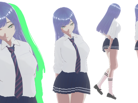 Hot Anime School Teacher Fully Rigged Model 3D