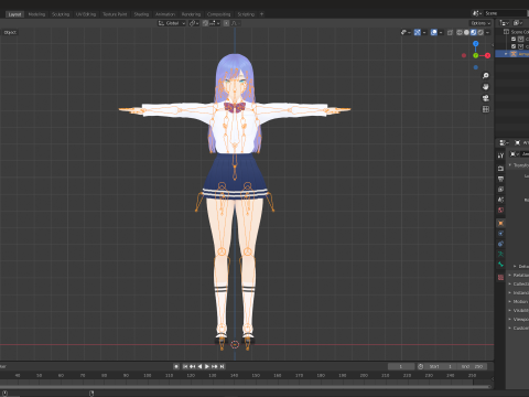 Hot Anime School Teacher Fully Rigged Model 3D