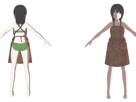 Hot Anime Maid Fully Rigged 3D Model
