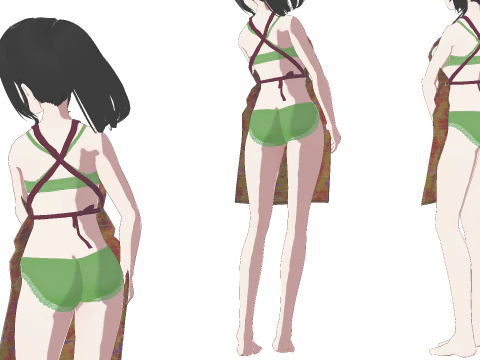 Hot Anime Maid Fully Rigged 3D Model