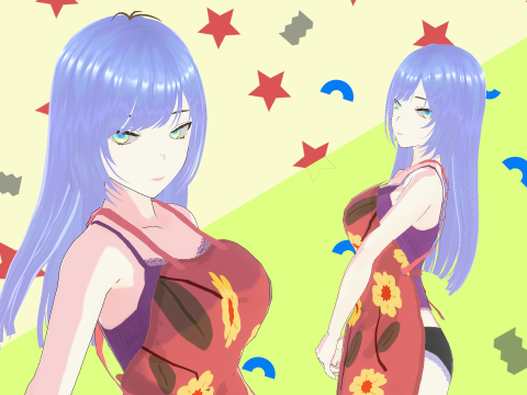 Anime Housewife Mommy 3D Model