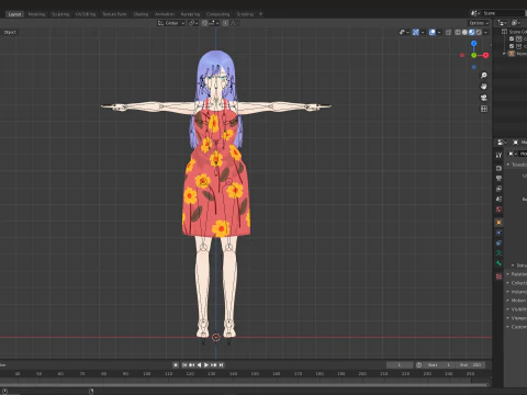 Anime Housewife Mommy 3D Model