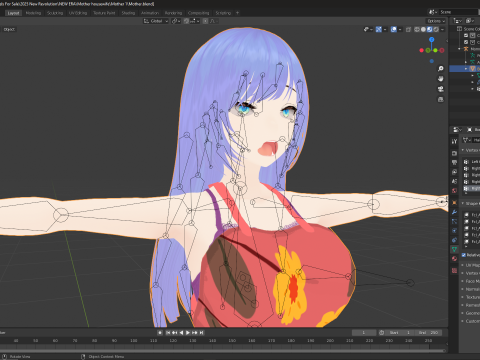 Anime Housewife Mommy 3D Model