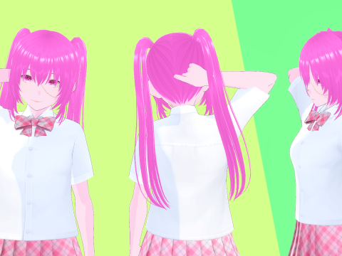 Psycho Anime School Student 3D Model