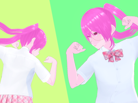 Psycho Anime School Student 3D Model