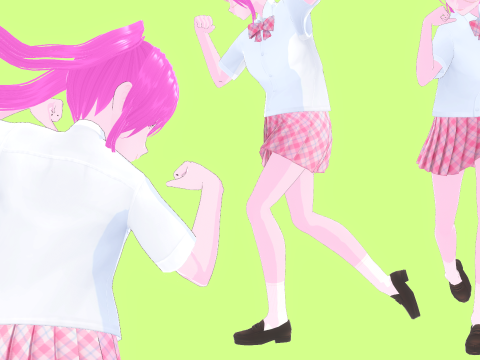 Psycho Anime School Student 3D Model