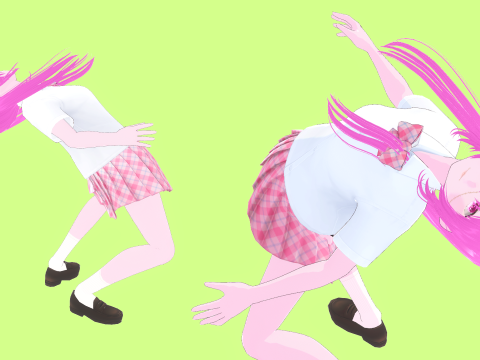 Psycho Anime School Student 3D Model