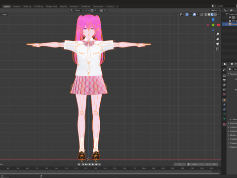 Psycho Anime School Student 3D Model