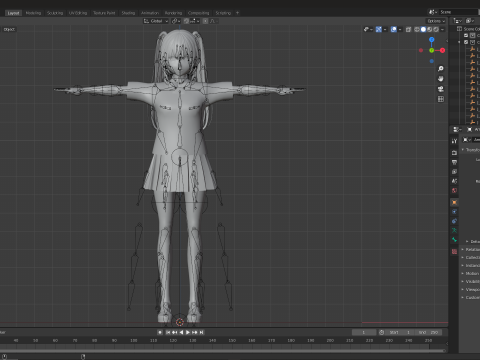 Psycho Anime School Student 3D Model