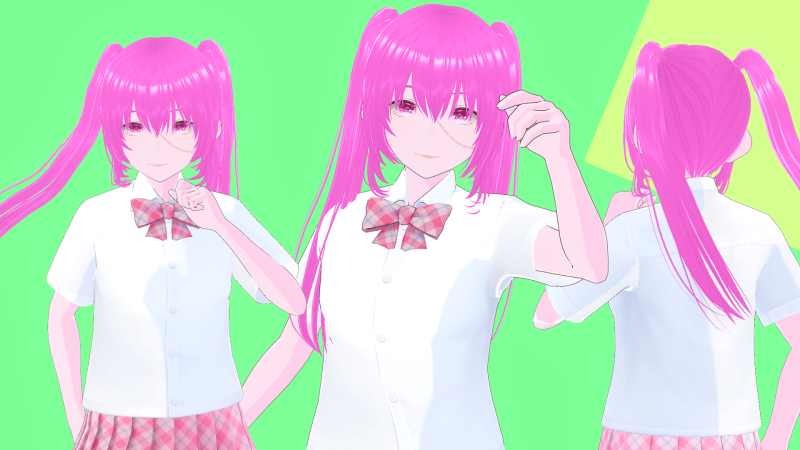 Psycho Anime School Student 3D Model .c4d .max .obj .3ds .fbx .stl .blend