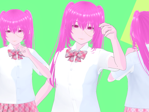 Psycho Anime School Student 3D Model
