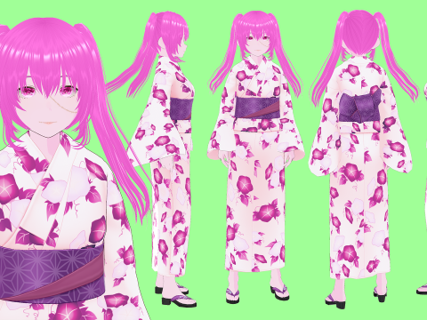 Psycho Anime School Student 3D Model