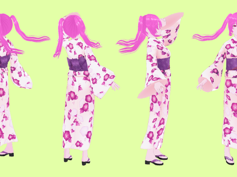Psycho Anime School Student 3D Model