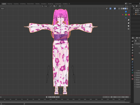 Psycho Anime School Student 3D Model