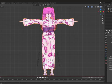 Psycho Anime School Student 3D Model