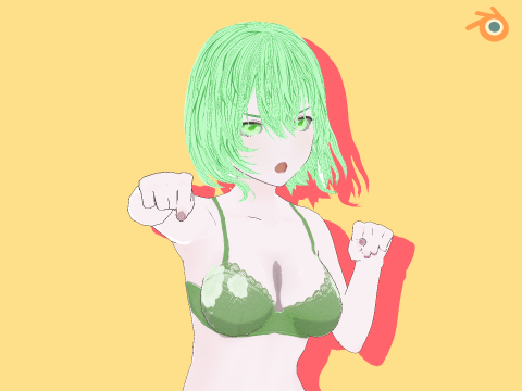 Hot Anime Waifu in Swimsuit 3D Model