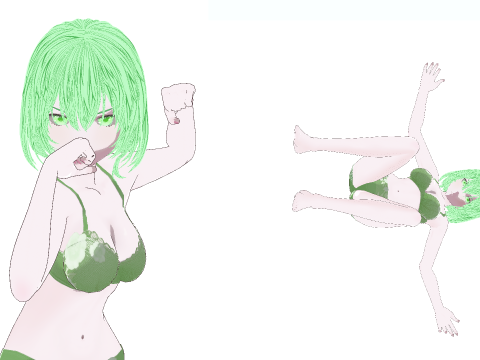 Hot Anime Waifu in Swimsuit 3D Model