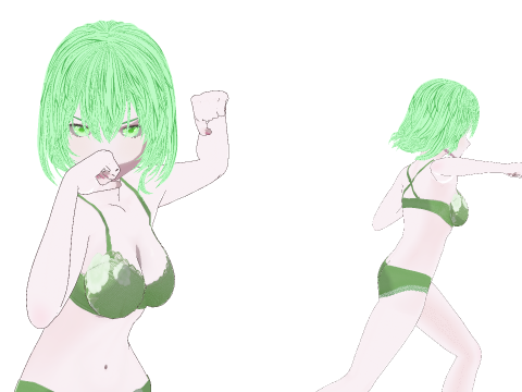 Hot Anime Waifu in Swimsuit 3D Model