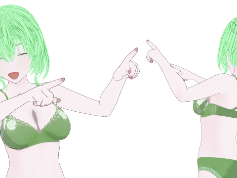 Hot Anime Waifu in Swimsuit 3D Model