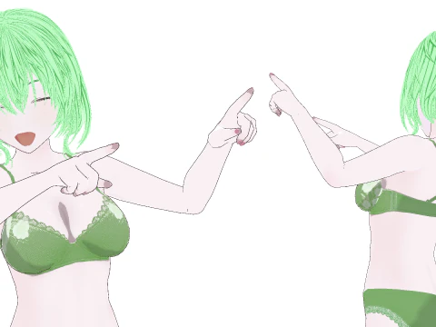 Hot Anime Waifu in Swimsuit 3D Model