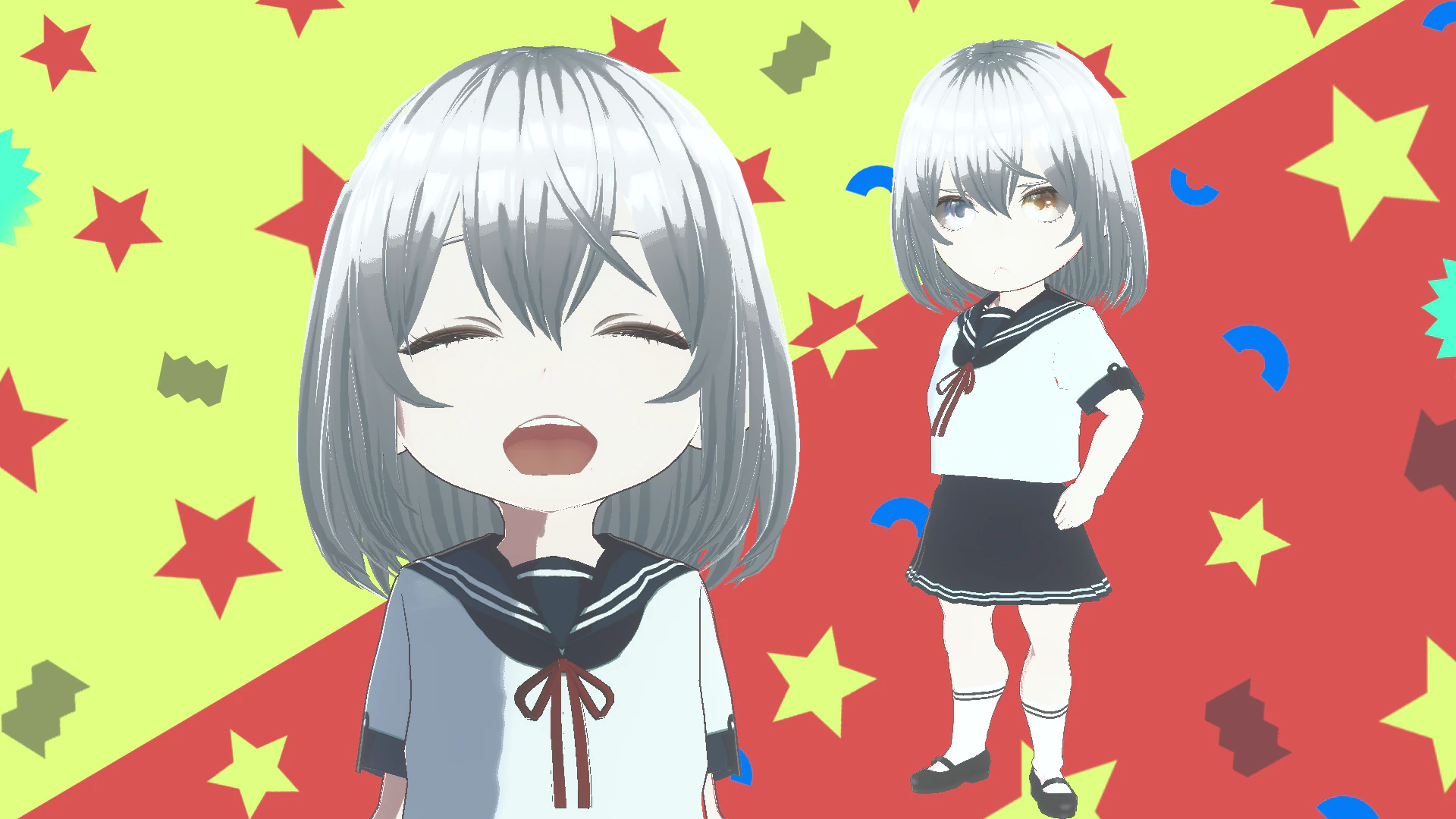 Cute Chibi School Girl 3D Model .c4d .max .obj .3ds .fbx .stl .blend 