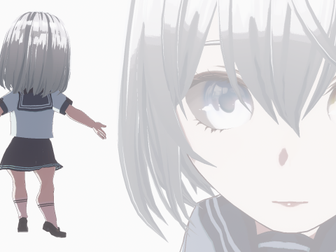 Cute Chibi School Girl 3D मॉडल
