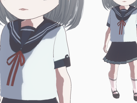 Cute Chibi School Girl 3D मॉडल