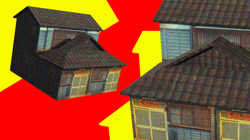 Super Lowpoly Traditional Japanease Town House 3D Model .c4d .max .obj .3ds .fbx .stl .blend