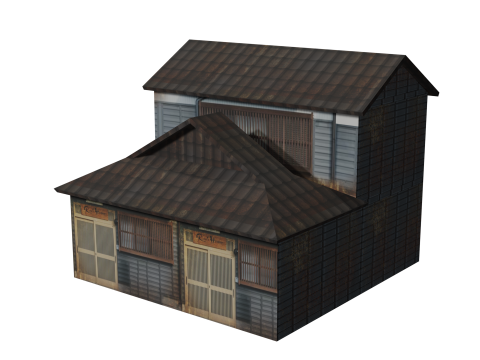 Super Lowpoly Traditional Japanease Town House 3D Model