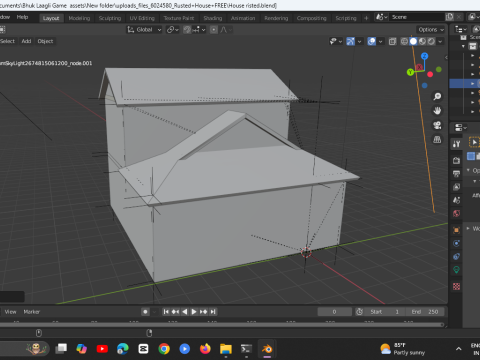 Super Lowpoly Traditional Japanease Town House 3D Model