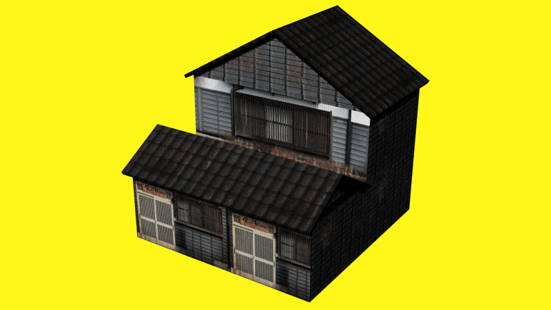 Traditional Edo House 3D Model .c4d .max .obj .3ds .fbx .stl .blend 