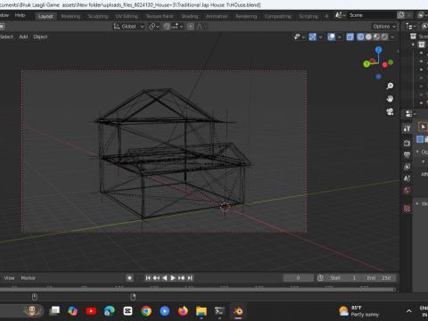 Traditional Edo House 3D Model