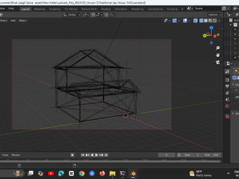 Traditional Edo House 3D Model