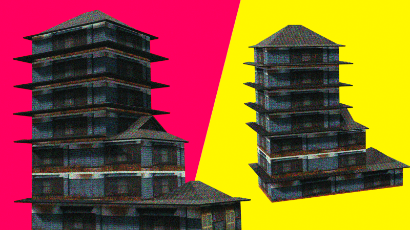 Edo Japanease Building - Super Lowpoly 3D 模型 .c4d .max .obj .3ds .fbx .stl .blend