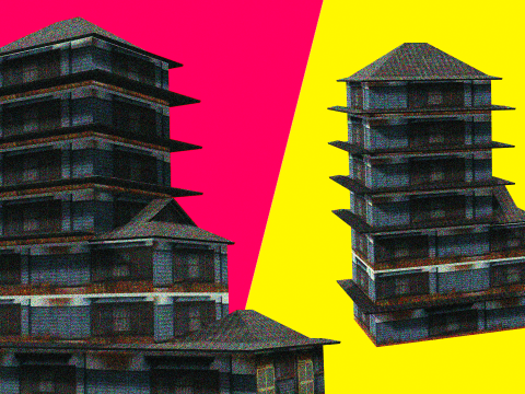 Edo Japanease Building - Super Lowpoly Modèle 3D