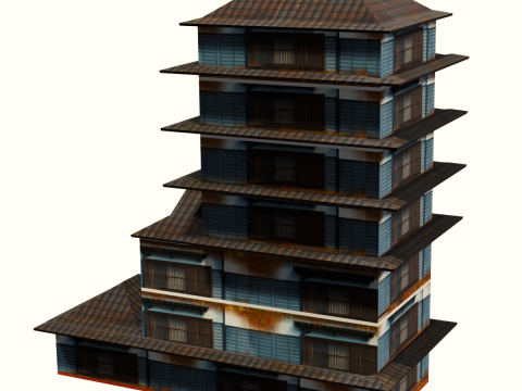 Edo Japanease Building - Super Lowpoly 3D 模型