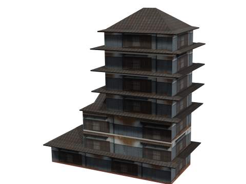 Edo Japanease Building - Super Lowpoly 3D 模型