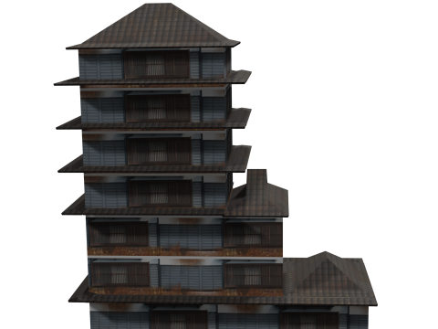 Edo Japanease Building - Super Lowpoly 3D 模型