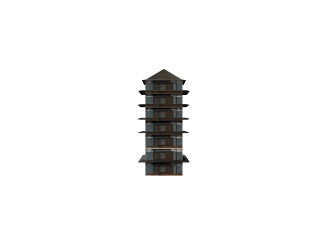 Edo Japanease Building - Super Lowpoly 3D 模型