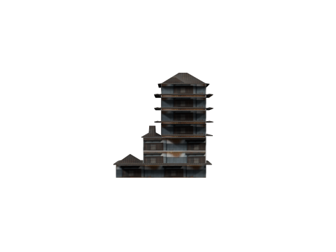 Edo Japanease Building - Super Lowpoly 3D 模型