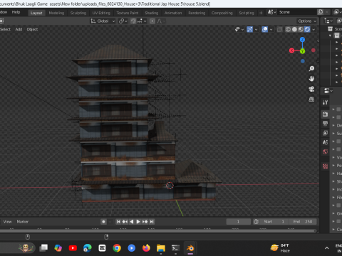 Edo Japanease Building - Super Lowpoly 3D 模型
