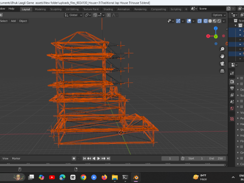 Edo Japanease Building - Super Lowpoly 3D 模型