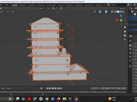 Edo Japanease Building - Super Lowpoly 3D 模型