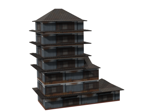 Edo Japanease Building - Super Lowpoly 3D 模型