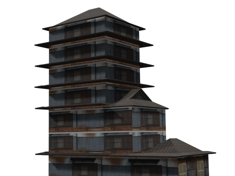 Edo Japanease Building - Super Lowpoly 3D 模型